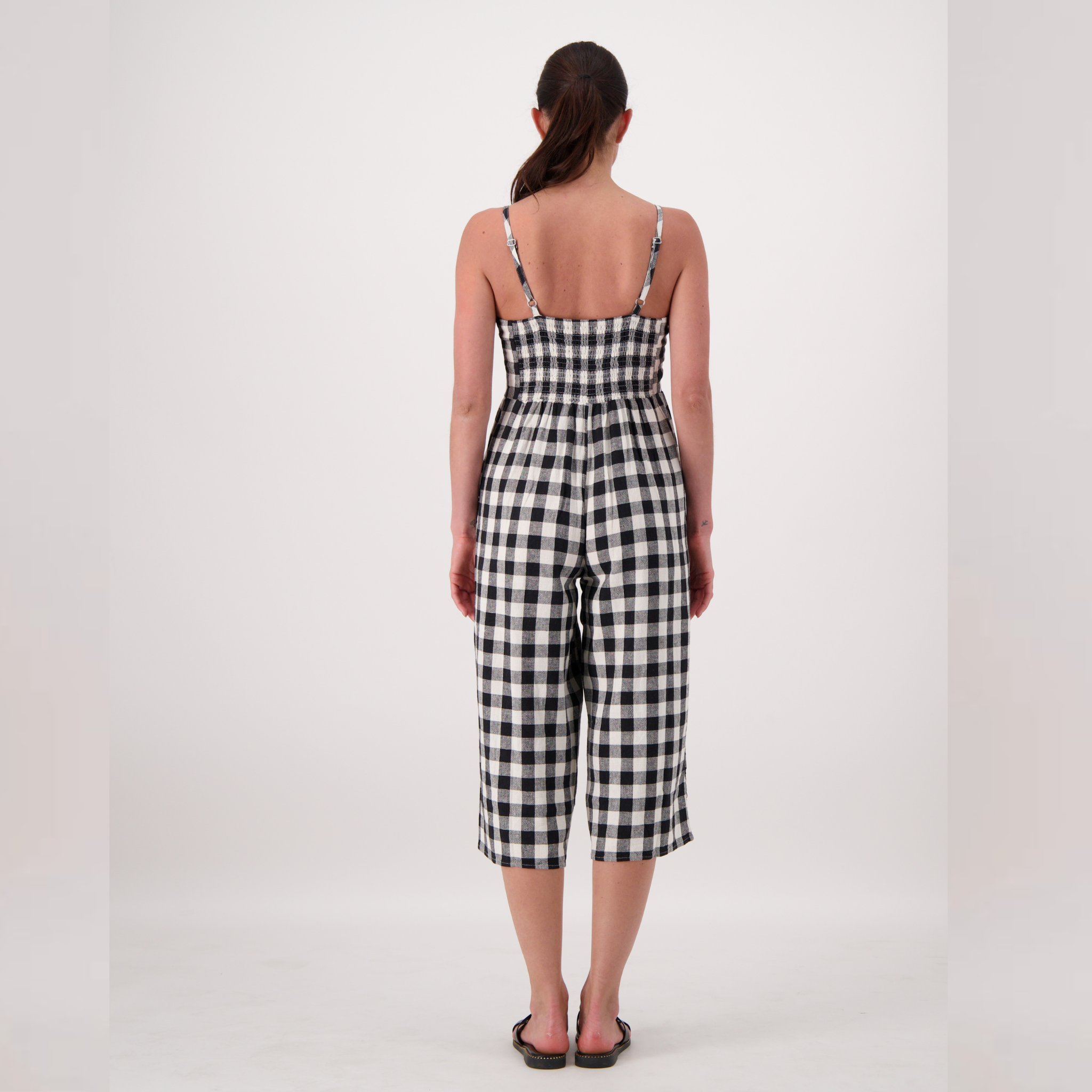 Allore Linen Checks Jumpsuit