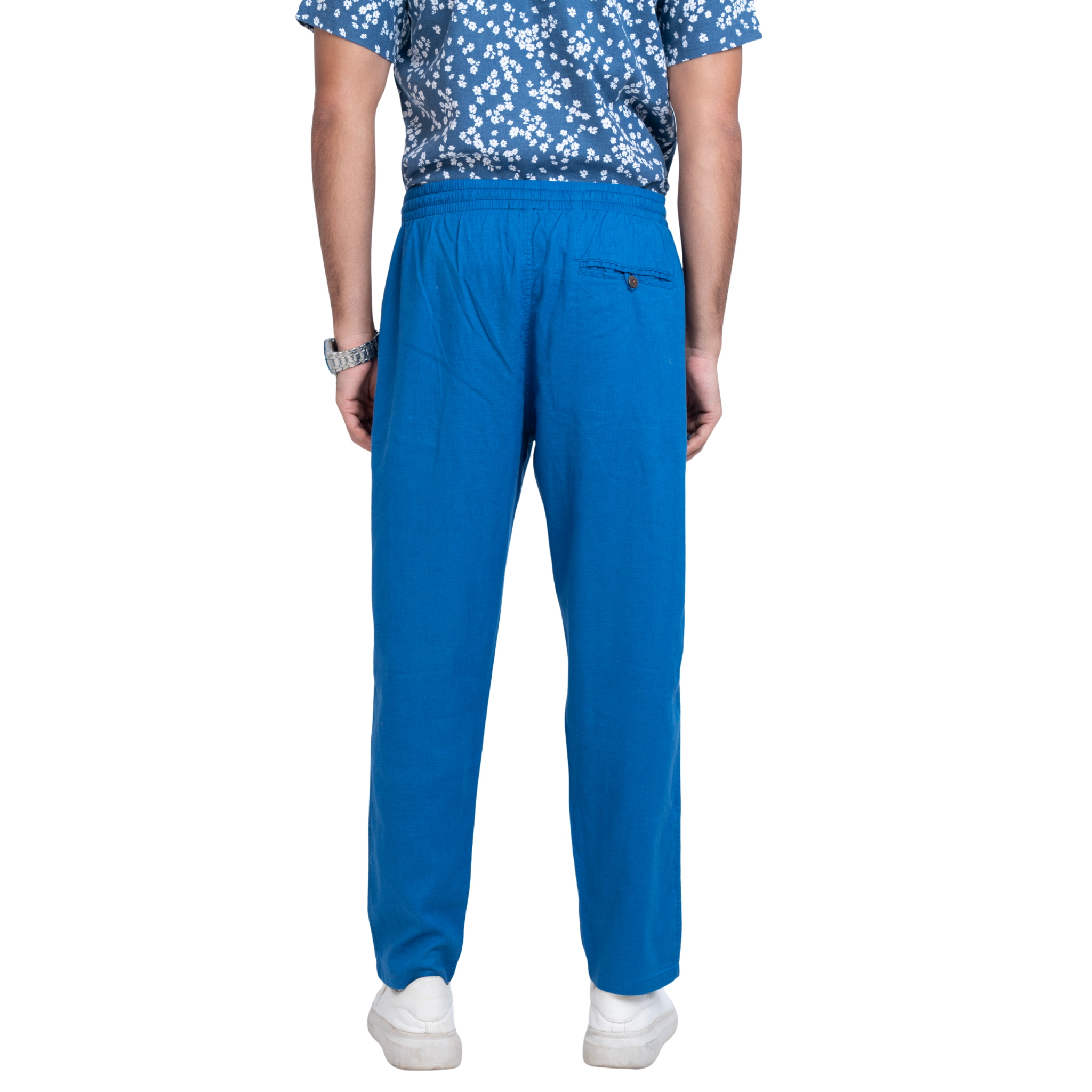 Men’s Blue Linen Trousers – Tailored Fit
