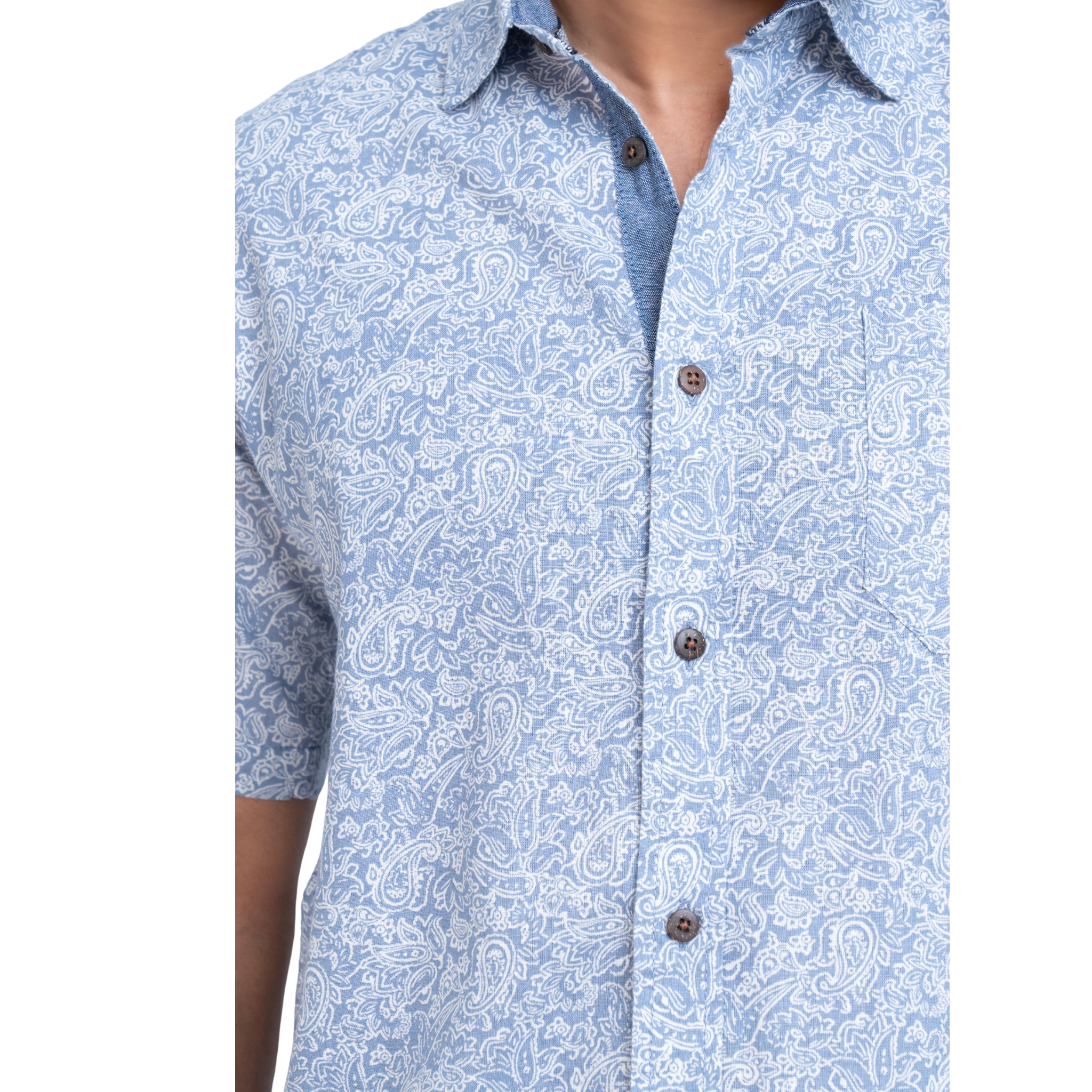 Linen Printed Short Sleeve Shirt