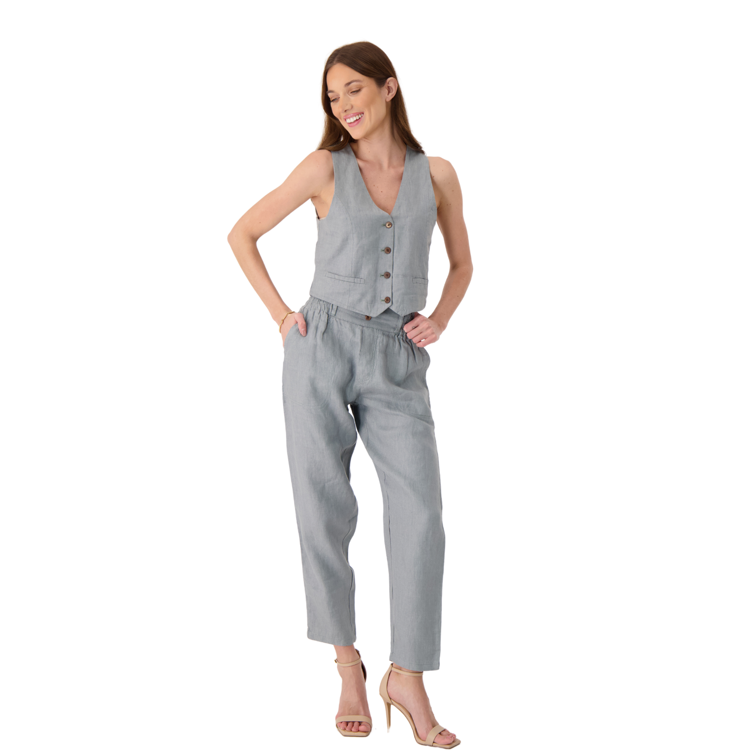 Sienna Tailored Linen Vest