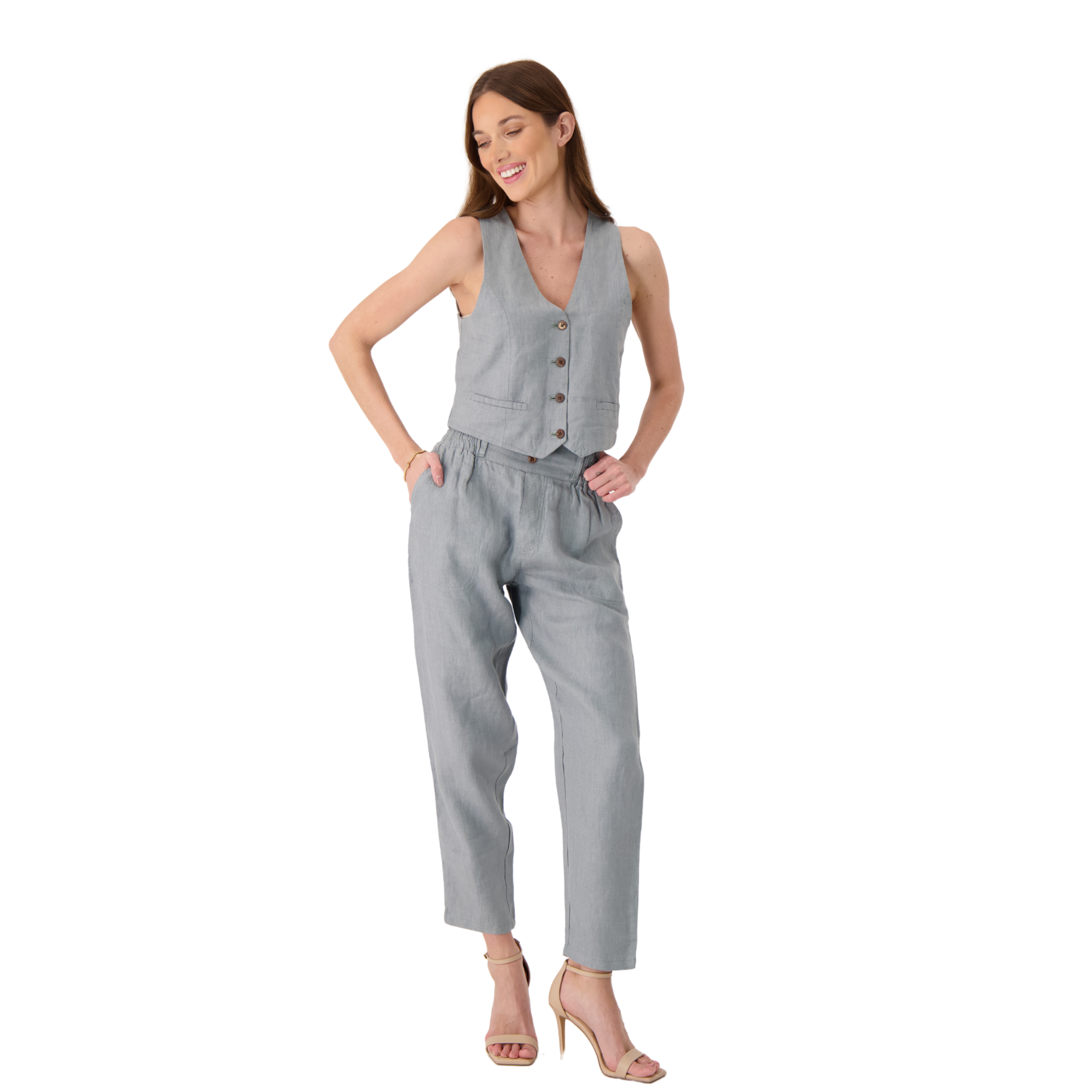 Sienna Tailored Linen Vest