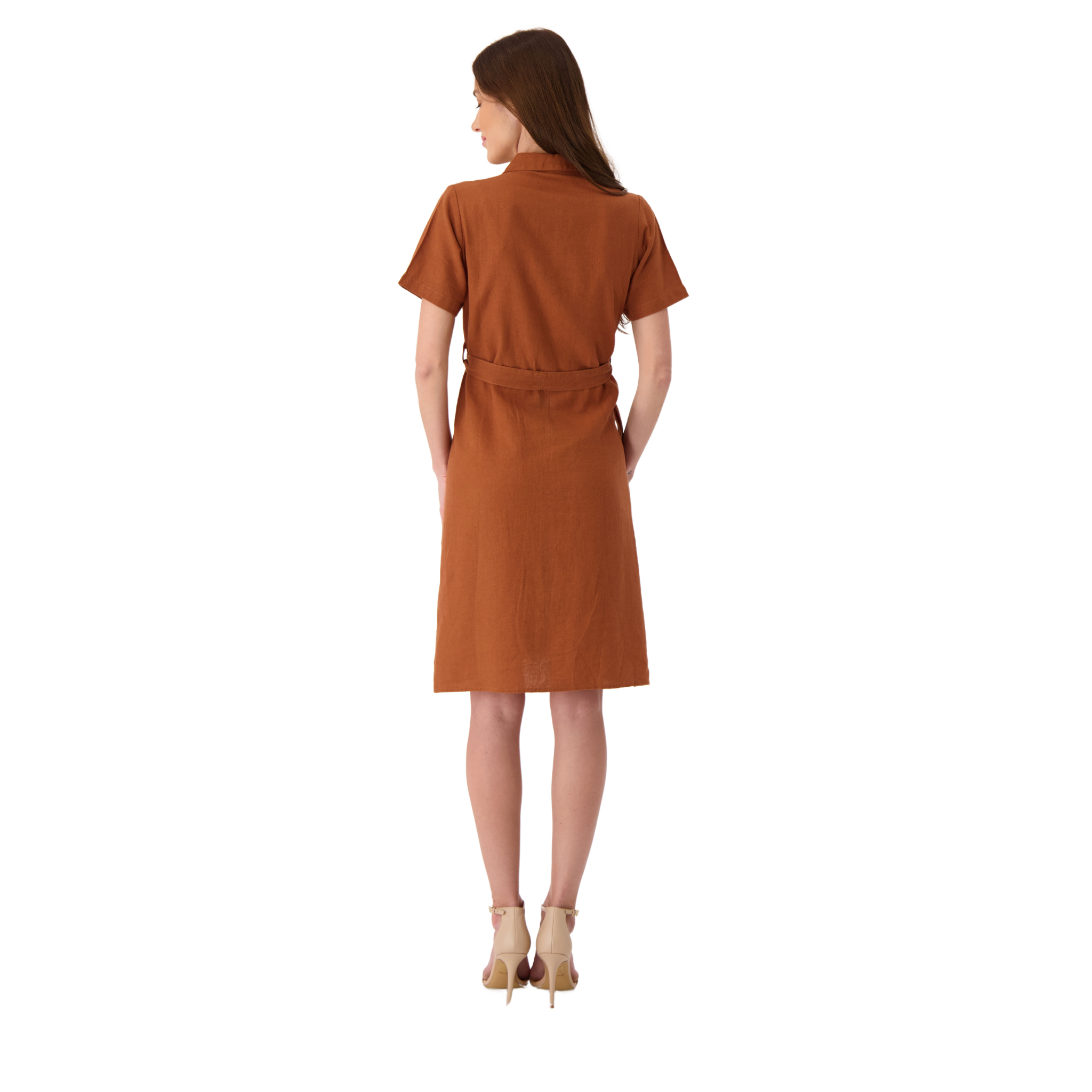 La Terre - Linen Collar dress with Belt