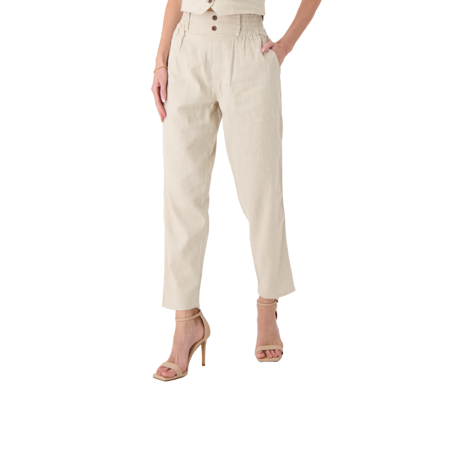 Arvénoir Long Linen Pant – Beige