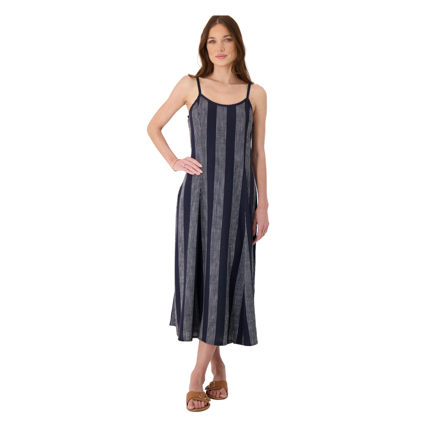 The Noir Linen Stripe Gown