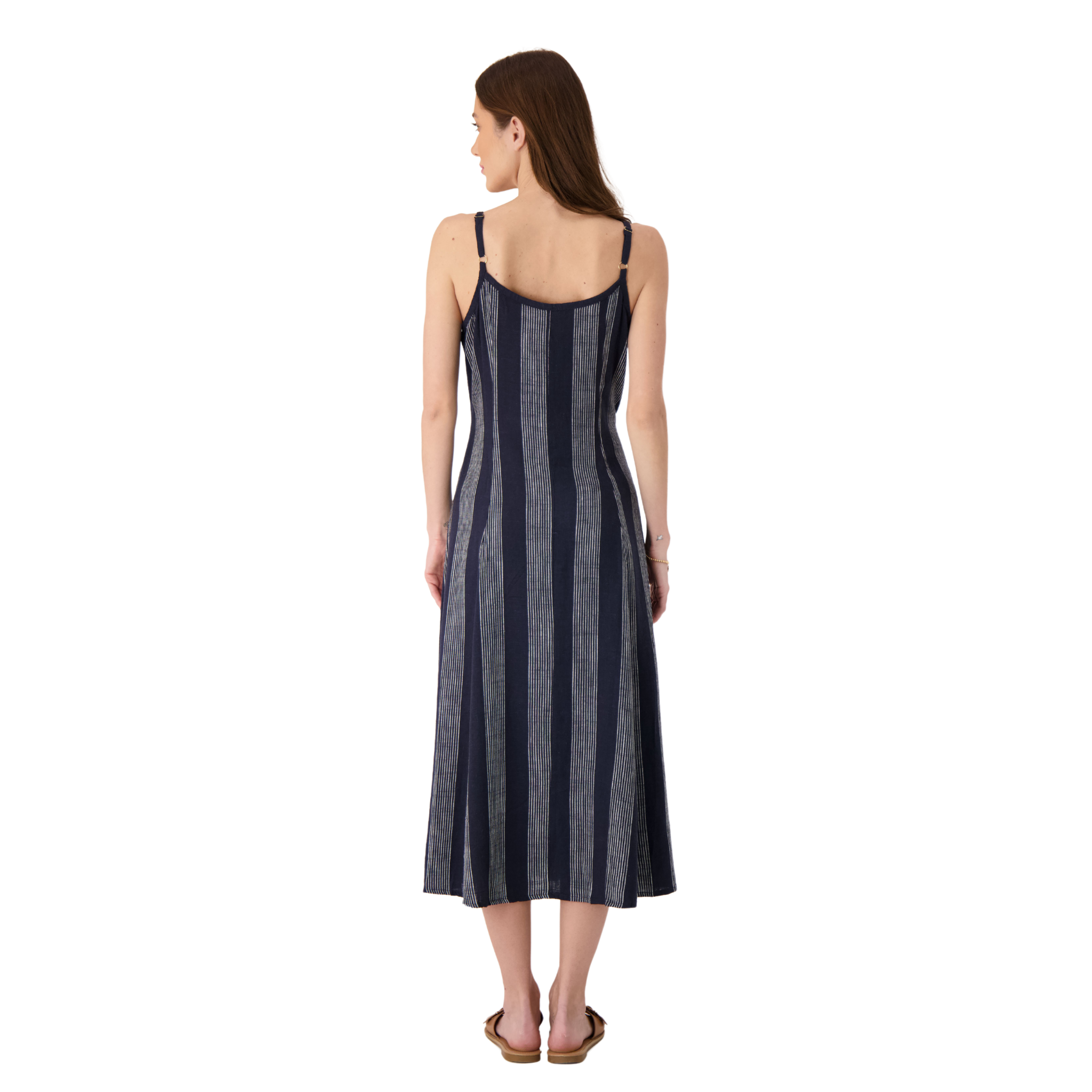 The Noir Linen Stripe Gown