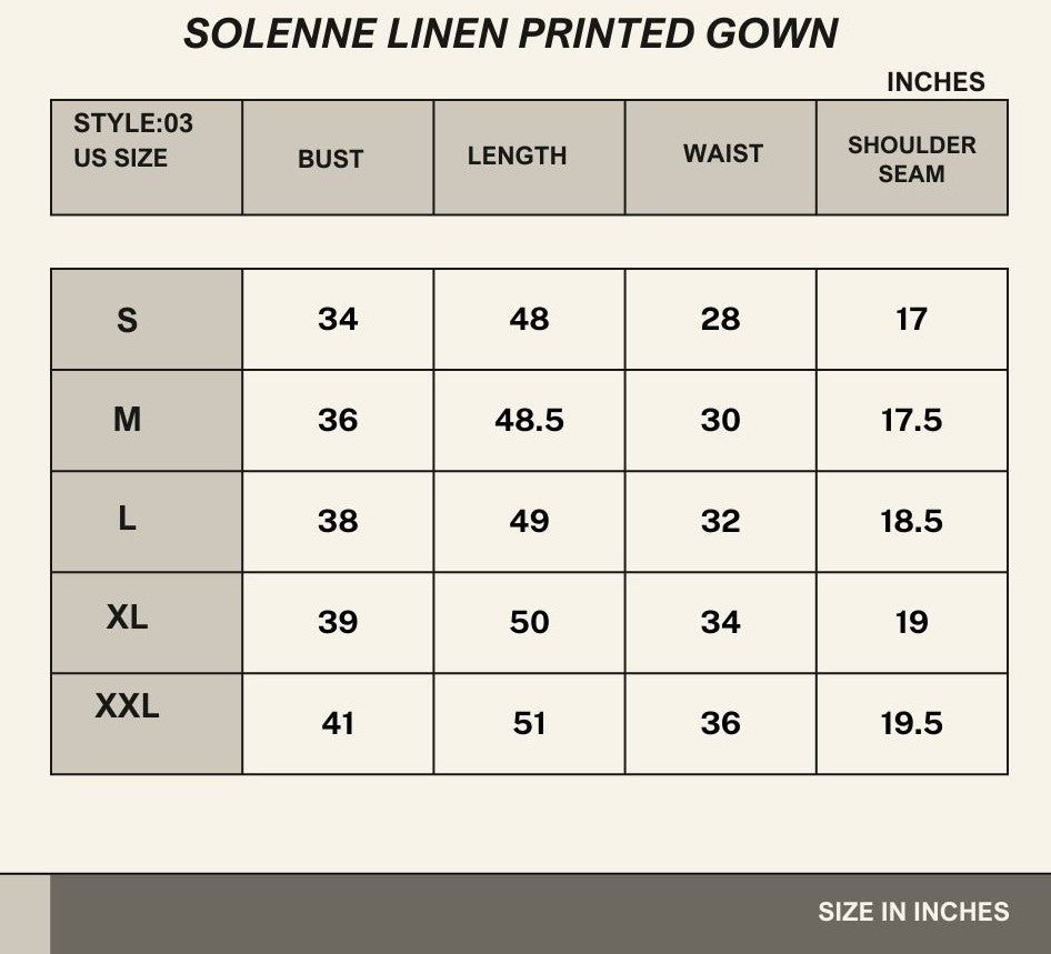 Solenne Linen Printed Gawn