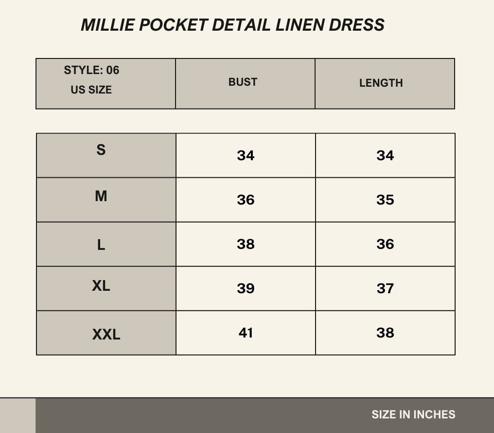 Millie Pocket detail Linen dress