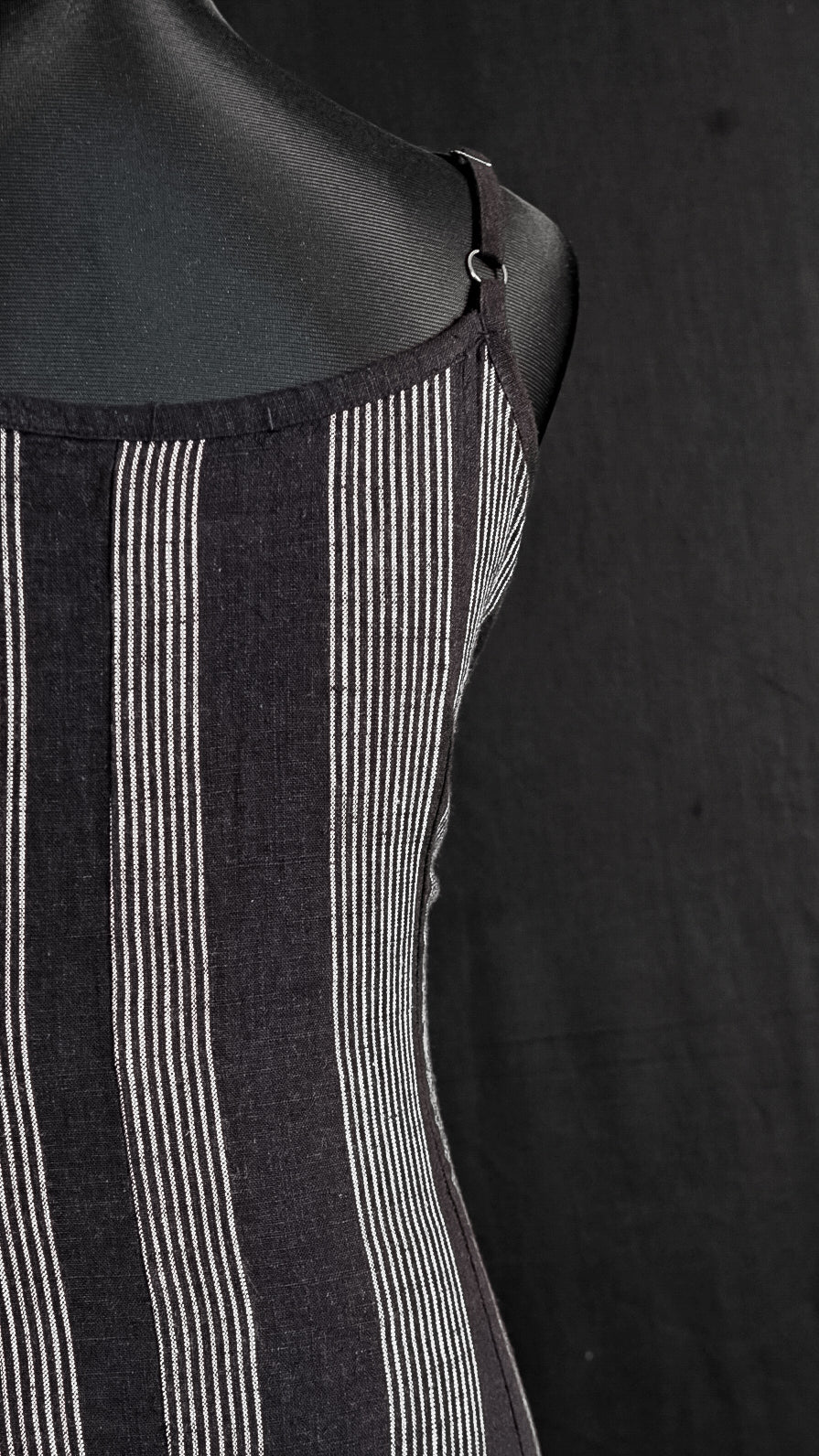 The Noir Linen Stripe Gown