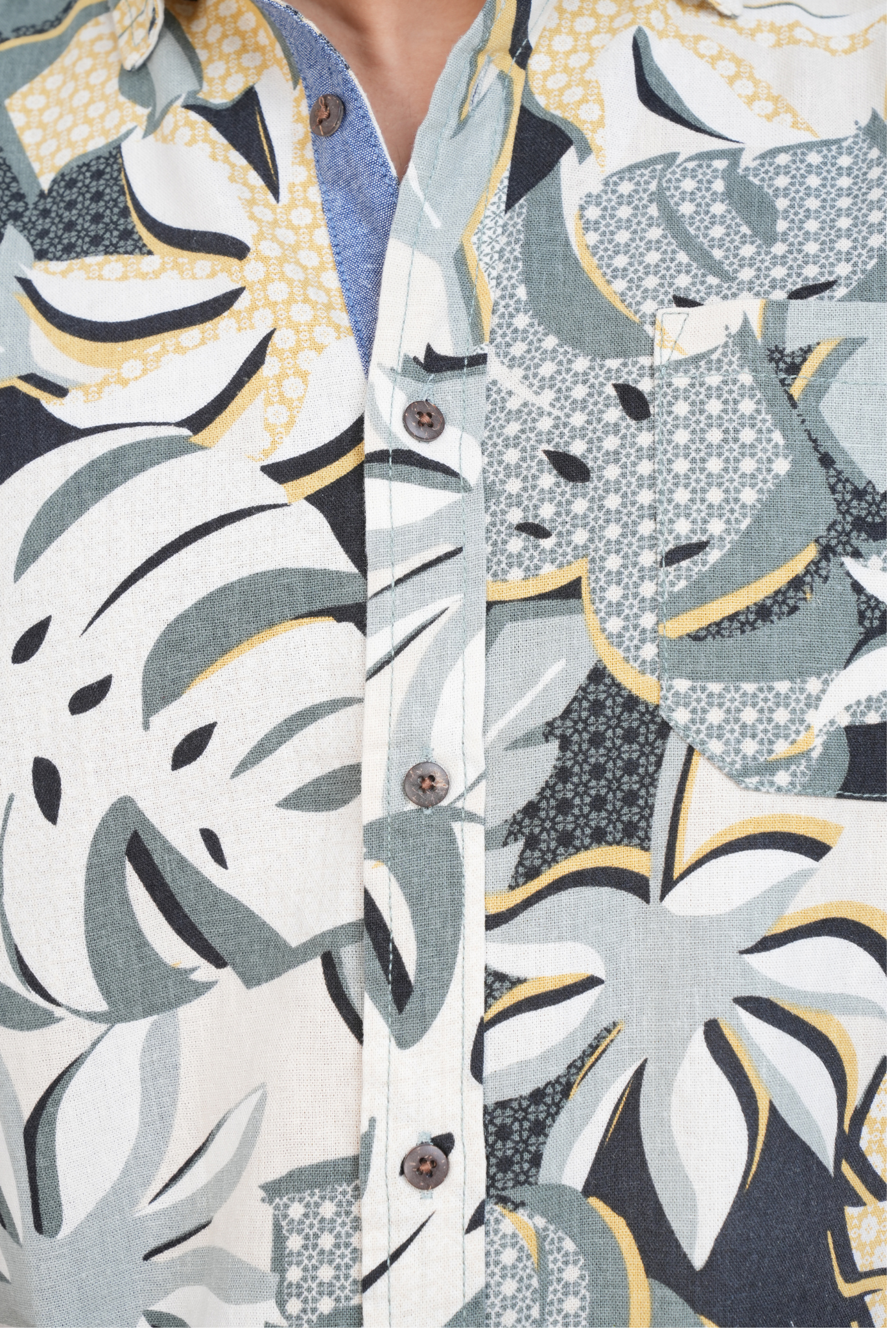 Linen Printed Short Sleeve Shirt