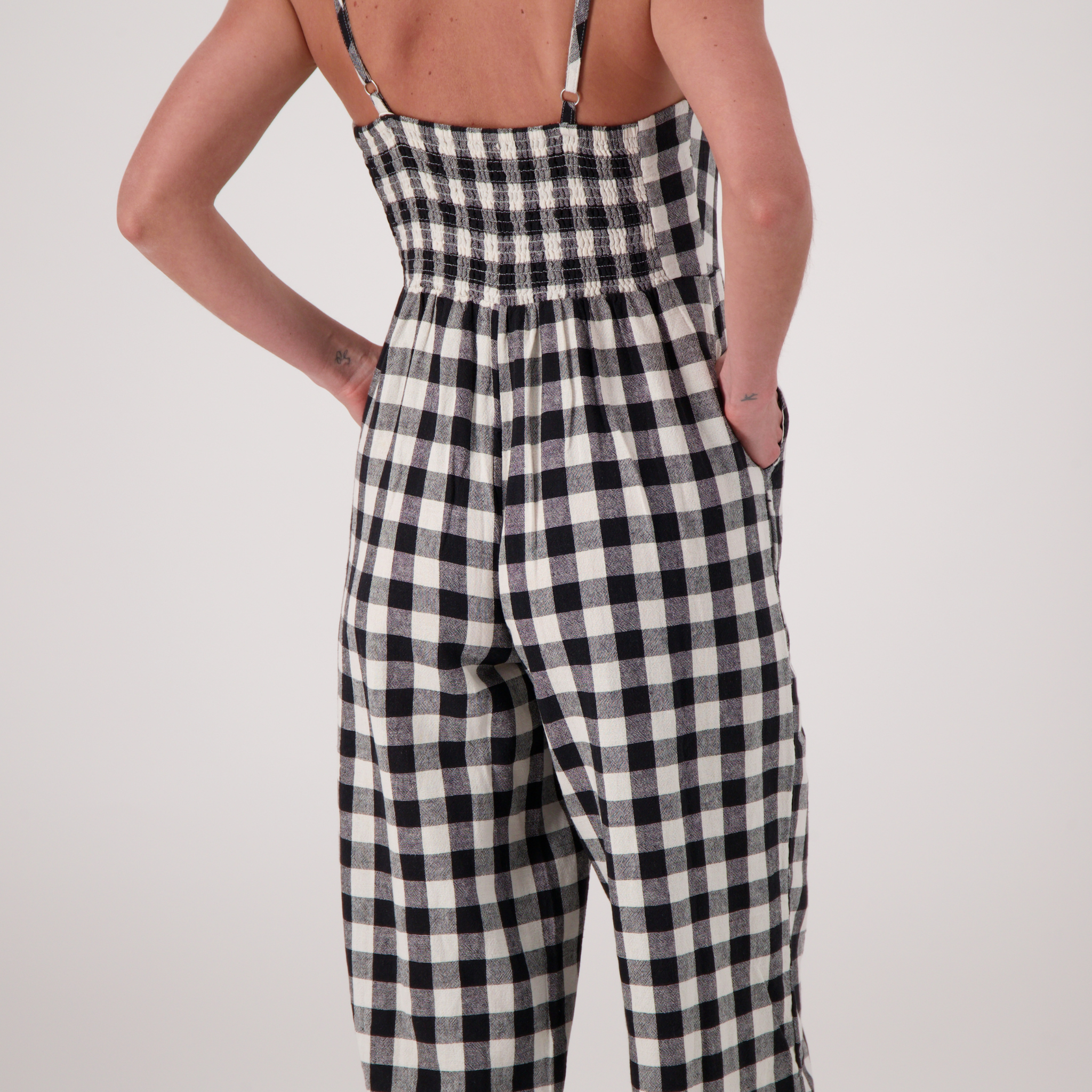 Allore Linen Checks Jumpsuit