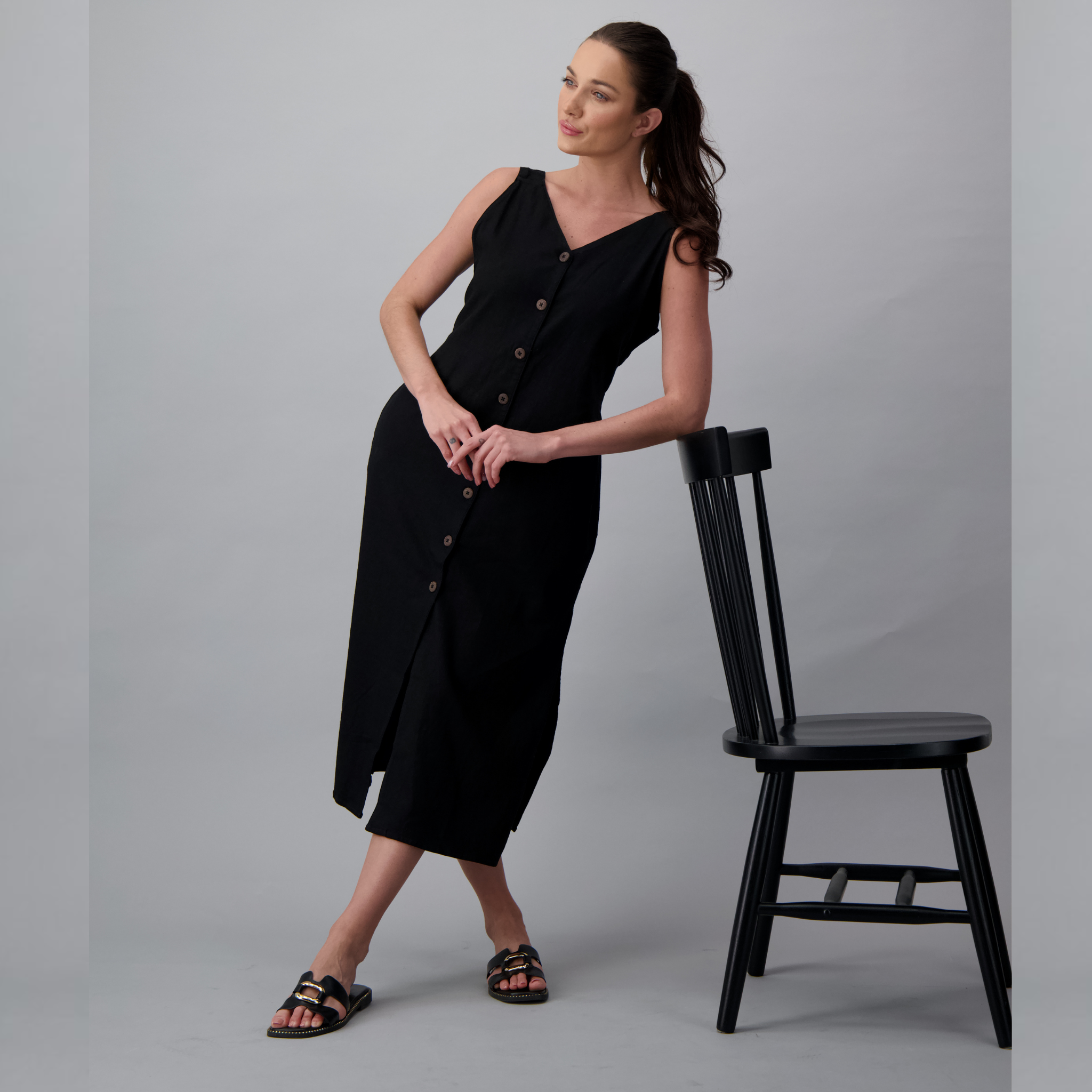 Noirline Linen midi Dress