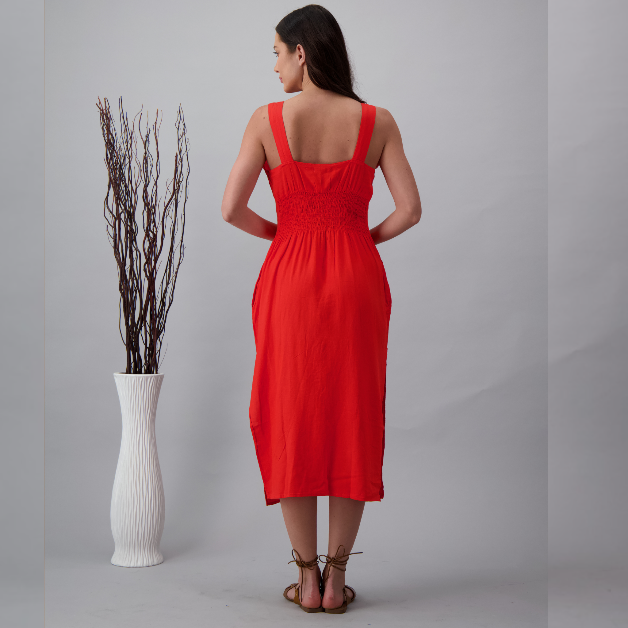 Aurelia Linen Pocket details Dress