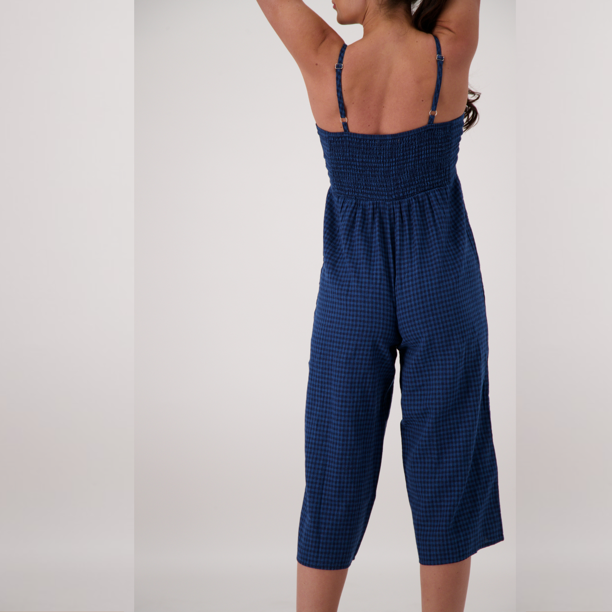 Anastasia Check Linen Jumpsuit