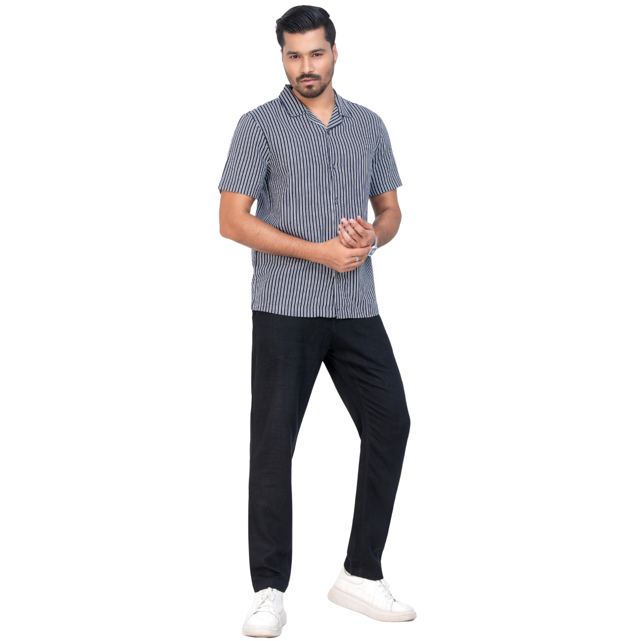 Linen Black Stripe Men's Shirt