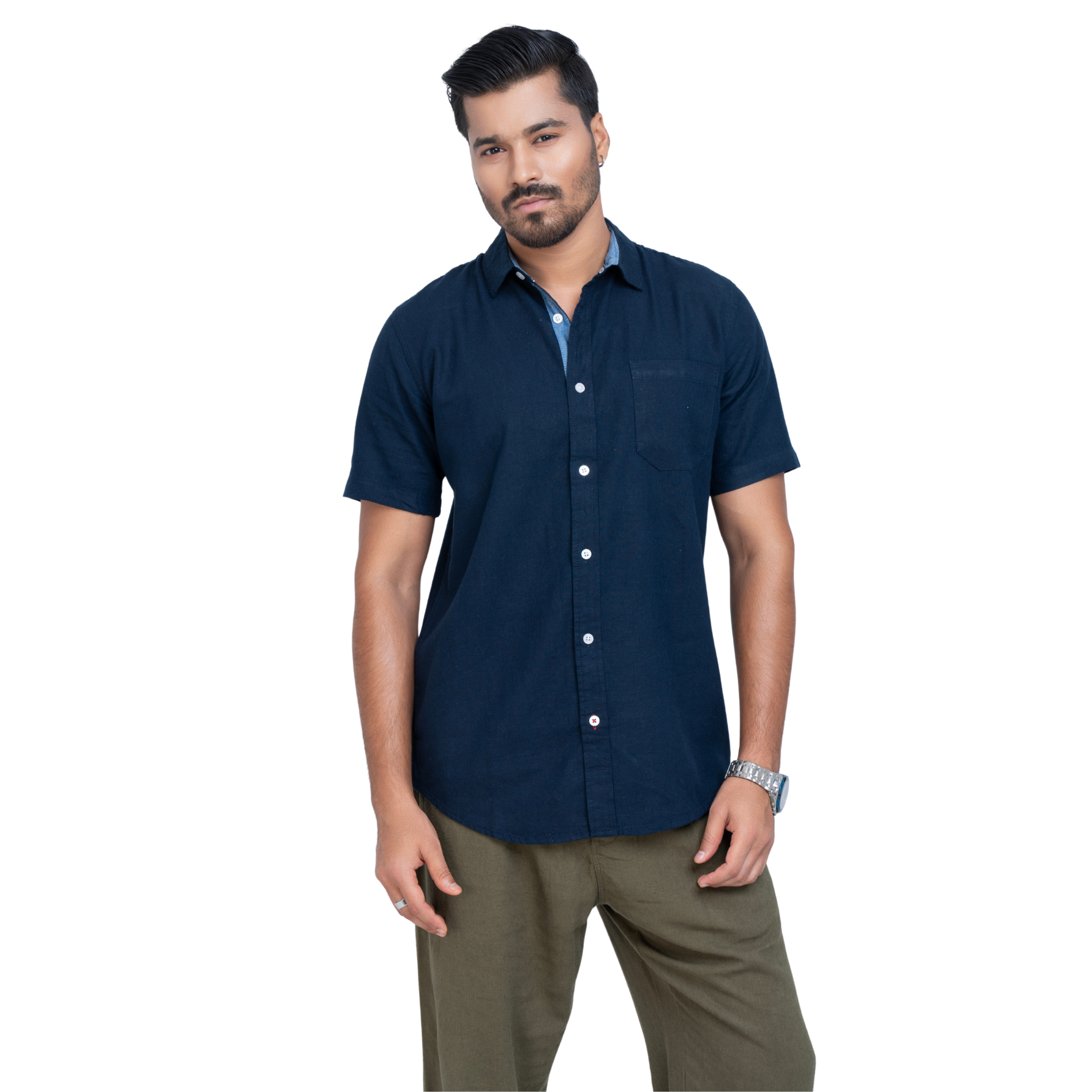 Dark Nevy Linen Shirt- Timeless Comfort
