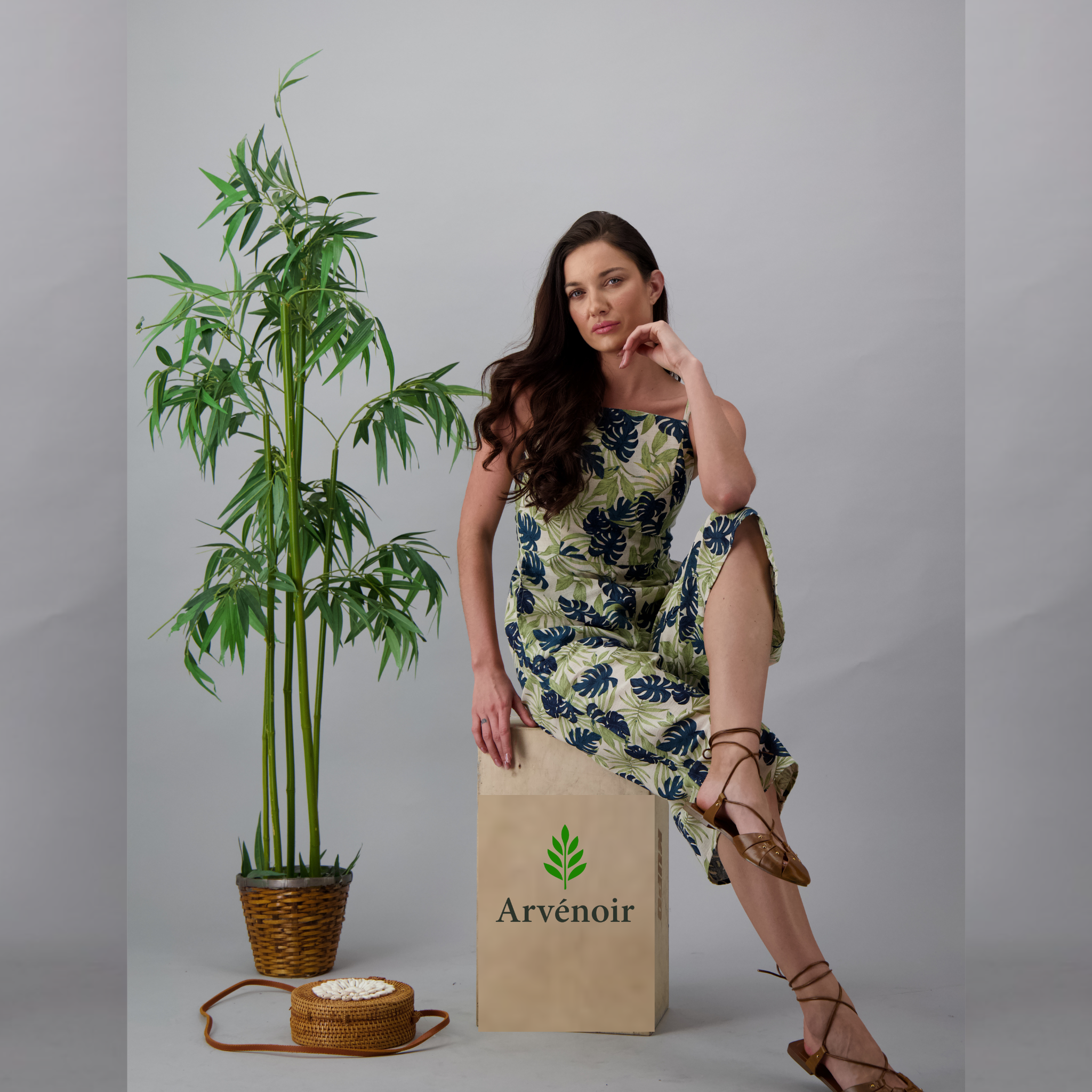 Elara Printed Linen Jumpsuit